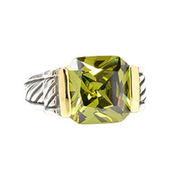 Olive Green Cocktail Ring - Picture 1 of 8